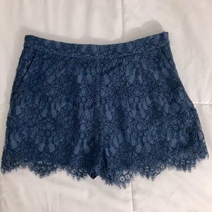 Contemporary Forever 21 Blue Chantilly Lace Short